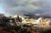 storm at dutch coast